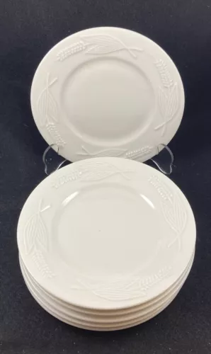Vintage Red Cliff Wheat (No Ribs) China Bread Plates 6.5in Discontinued Set of 6