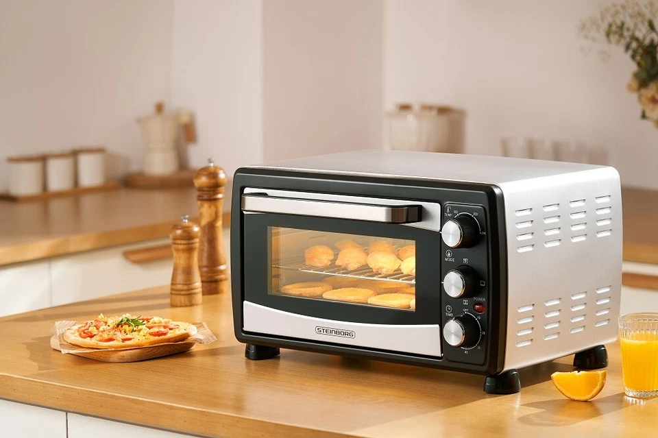 Mini Backofen 20 Liter Pizza-Ofen 3in1 Backofen mit Umluft Minibackofen 1380 W - Bild 4 von 4