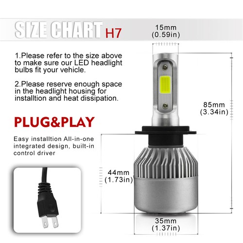 For Hyundai Santa Fe Sport 2013-2016 LED Headlight + Fog Light Bulbs 6000K White - 第 2/24 張圖片