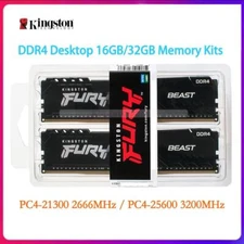 Kingston FURY Beast 8GB/16GB/32GB DDR4 2666 3200 MHz Desktop Memory Kit 288-Pin