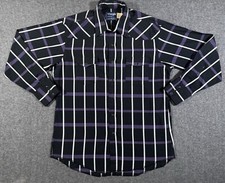 Vintage Wrangler Shirt 16 1/2-34 Cowboy Cut Regular fit X-long tails pearl snap
