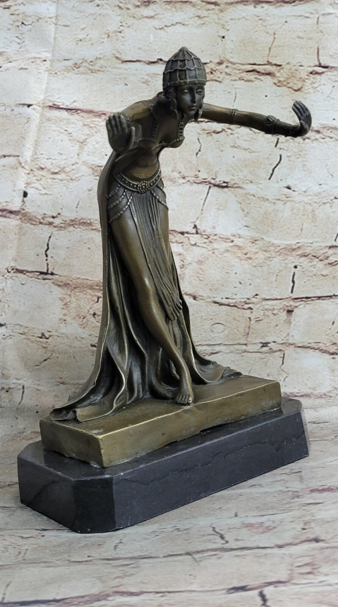 Signed Chiparus Graceful Dancer Bronze Figurine Art Deco