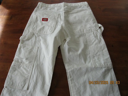 NWOT Dickies Carpenter Pants 28x30 White Canvas Utility Workwear