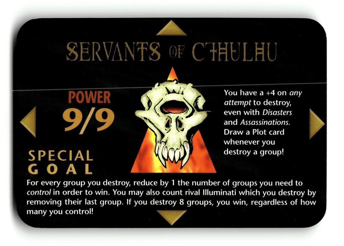 Servants of Cthulhu 9/9 card Base Set INWO Illuminati New World