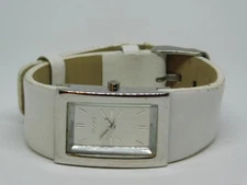 Aldo White Genuine Leather Quartz Analog Women's Watch New Battery