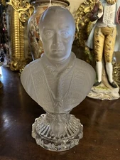 Statue buste ancien cristal Pape PIE IX Armoiries Pontificales IX BACCARAT XIXe