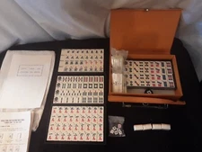 Mah Jong Asian Tile Set Vintage Majong W/ 2 Extra Unopened Sets