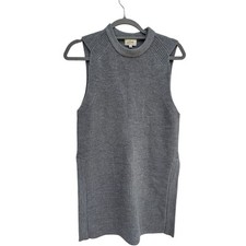 Aritzia Wilfred Sleeveless Wool Sweater Tunic Top, Gray, Italian Yarn, Sz S