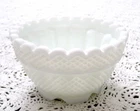 BASE ONLY Vintage Fenton Fairy Lamp Diamond Point White Milk Glass Candle Holder