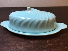 Covered Butter Dish Franciscan Ware Coronado Aqua Blue Matte Swirl