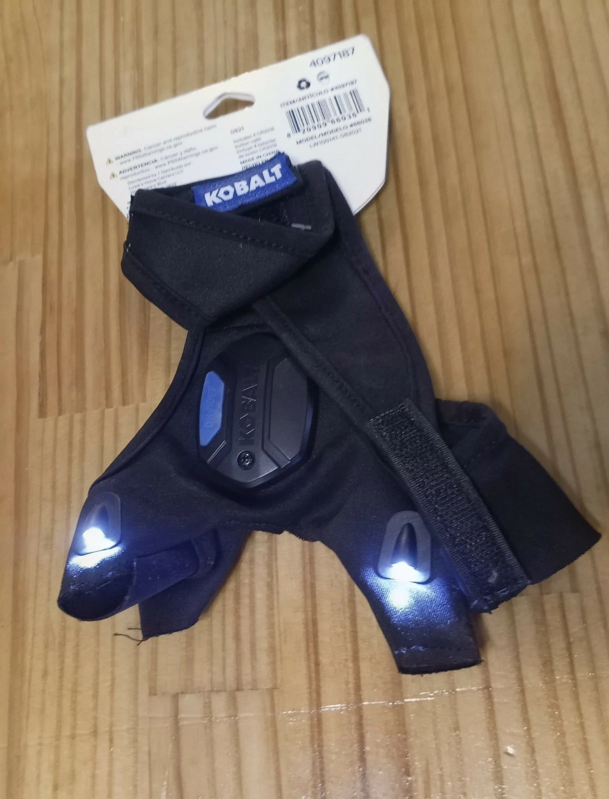 Kobalt LED Flashlight Gloves Hands-Free Light Work Gloves Outdoor Fishin Camping