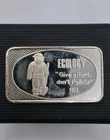 1973 Give a Hoot Don't Pollute Smokey Bear 1oz .999 Fine Silver art bar C2659