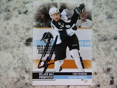 Milwaukee Admirals Cody Franson Signed Autographed 2009-10 Heroes And Prospects