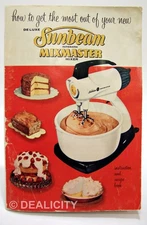 Vintage Deluxe Sunbeam Mixmaster Mixer Original Owners Manual Recipe Book 1957 Ⓟ