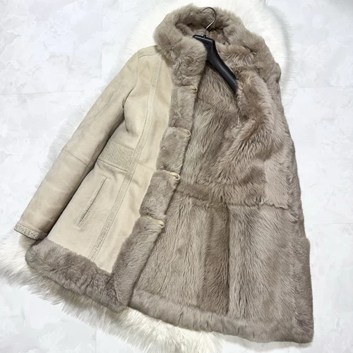 Autentico cappotto pelle piping Tom Ford Gucci fodera pelliccia di coniglio GG Monogram