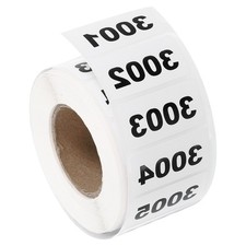 1Roll Inventory Number Sticker 1.6x0.8" 3001-4000 Consecutive Number Sticker