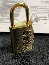 Louis Vuitton Padlock Cadena Dial Number Lock Type LV Logo Gold France Authentic