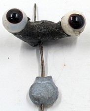 Damaged German Antique Hand Blown Rocker Glass Doll Eyes Black 8mm E3-103a
