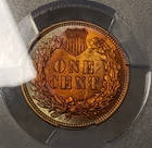 1907 1c Indian Head Small Cent - Colorful Reverse Toning - PCGS UNC Dets - X6759