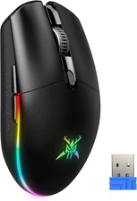 TECKNET Gaming Mouse Wireless, 8000 DPI Optical Sensor, RGB Backlit, Black 