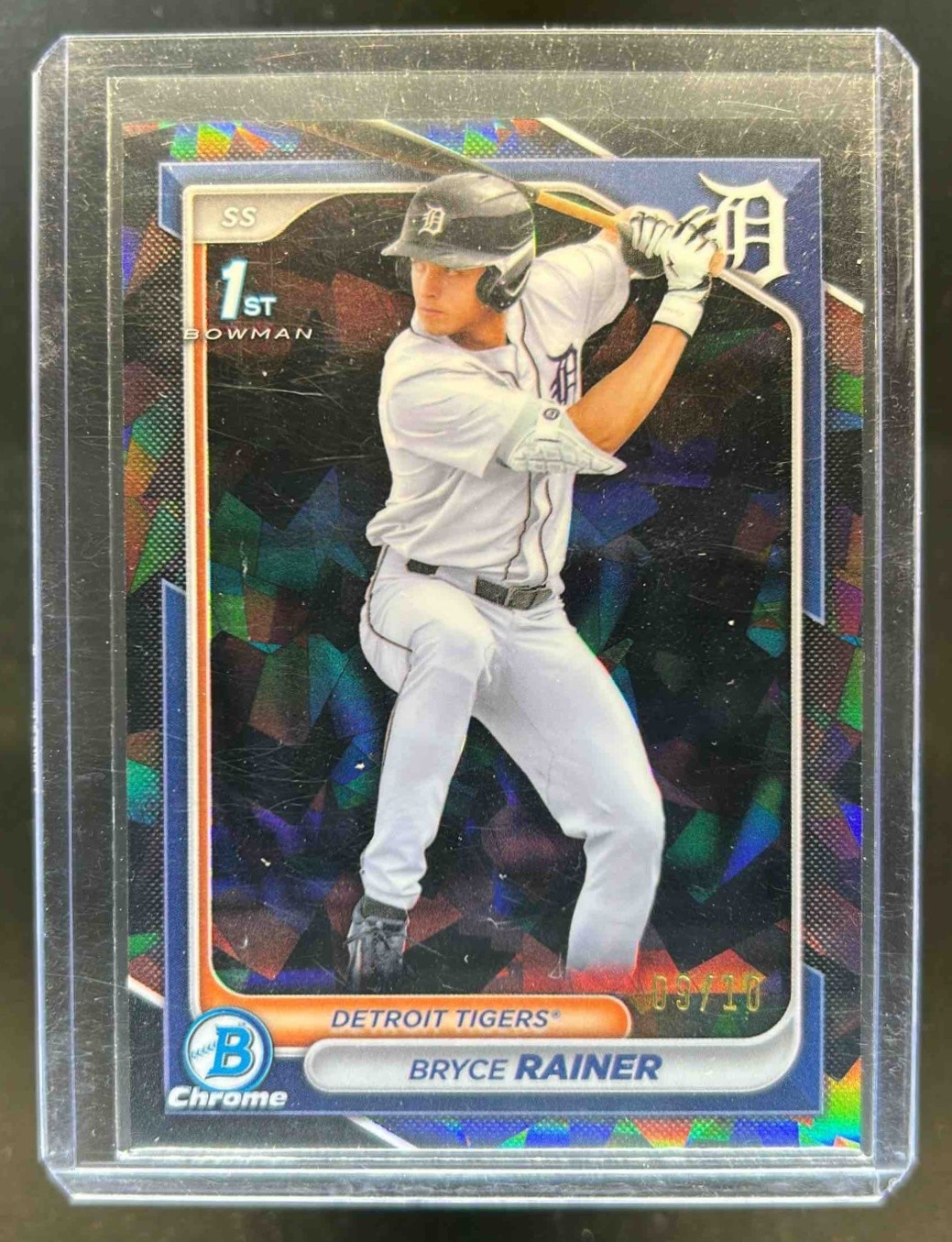 2024 Bowman Draft Sapphire Bryce Rainer Chrome Black 1st Prospect #9/10 Tigers