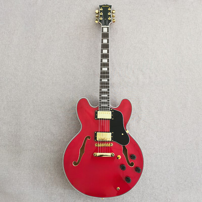 NO LOGO Electric Guitar 335 6string 22frets red body  F hole semi hollow