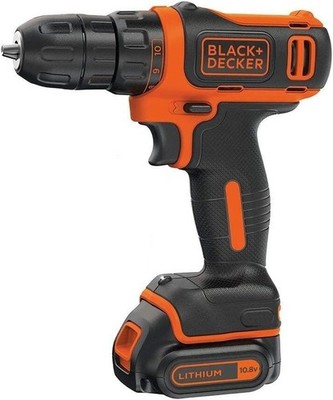 BLACK+DECKER Kompakter Akku-Bohrschrauber BDCDD12-GB 10,8 V Lithium-Ionen Schlüsselloses Bohrfutter