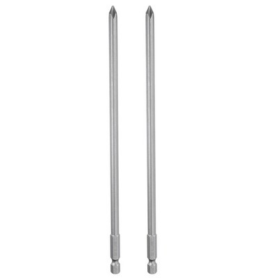 2 Phillips Magnetic Screwdriver Tips PH1 1/4'' Hex Shank 200mm Long