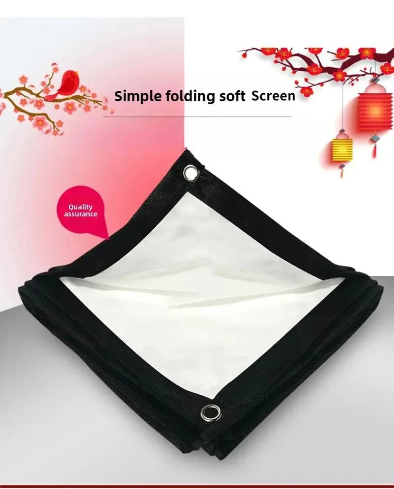 Foldable Projector Screen 60-200‘’ 4:3 Polyester Fabric Home Outdoor Cinema - Image 2 of 4