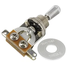 3 Way Toggle Switch with Metal Tip and Rhythm Treble Plate for Les Paul Silver