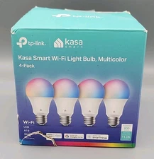 Kasa Smart Light Bulbs, Full Color Changing Dimmable WiFi A19, 9W 800 4 Count