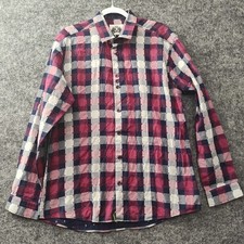 Bogosse The Authentic Shirt Maker Size 4 Button Up Shirt Skulls Allover Plaid