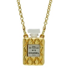 Chanel No.5 Perfume Bottle Pendant Necklace Women Gold One Size