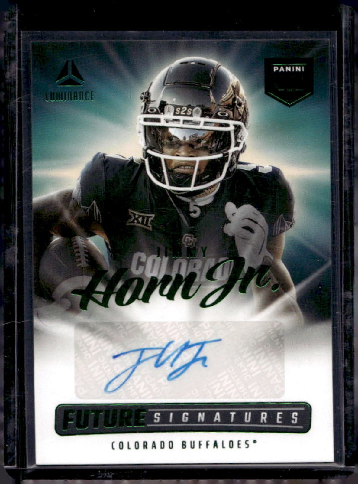 2025 Panini Luminance Jimmy Horn Jr. Future Signatures NIL Green Auto #NIL-JHN