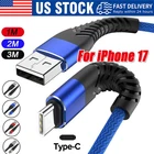Braided USB C Type C Fast Charging Data Cable Cord for iPhone 17 Pro Max 16 lot