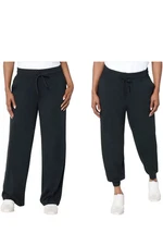 AnyBody Women's 2-Pack Cozy Knit Jogger/Full Length Pant Black/Black