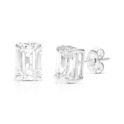 1,50 cttw Smaragd Lab Grown Diamant Ohrstecker in 14K Gold mit Push Backs