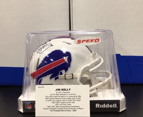 Tristar Authenticated Jim Kelly Autographed Mini Helmet