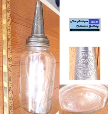 Antique Pat 1926⌛The Master Mfg Co🛠️Motor Oil Bottle & Spout🛠️Litchfield ILL