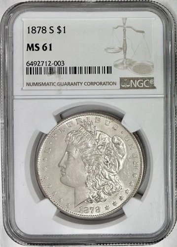 1878-S Morgan Silver Dollar, NGC MS-61