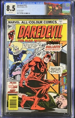 Daredevil #131 U.K. Price Variant 1976 Marvel CGC 8.5 White Pages