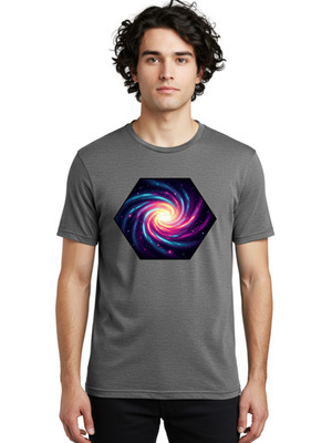 Galaxy-Swirl Mens Graphic Tee, 100% Cotton, Casual Summer Wear