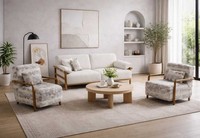 2 Sitzer Sofa Sessel Wohnzimmer Stil Modern Farbe Beige Mehrfarbig Weich