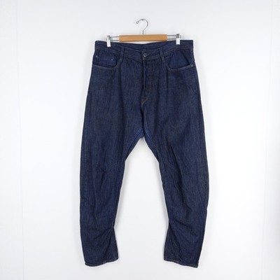G-Star Herren W36 L32 Navy Denim Button Fly Arc 3D Twisted Seams Relaxed Jeans
