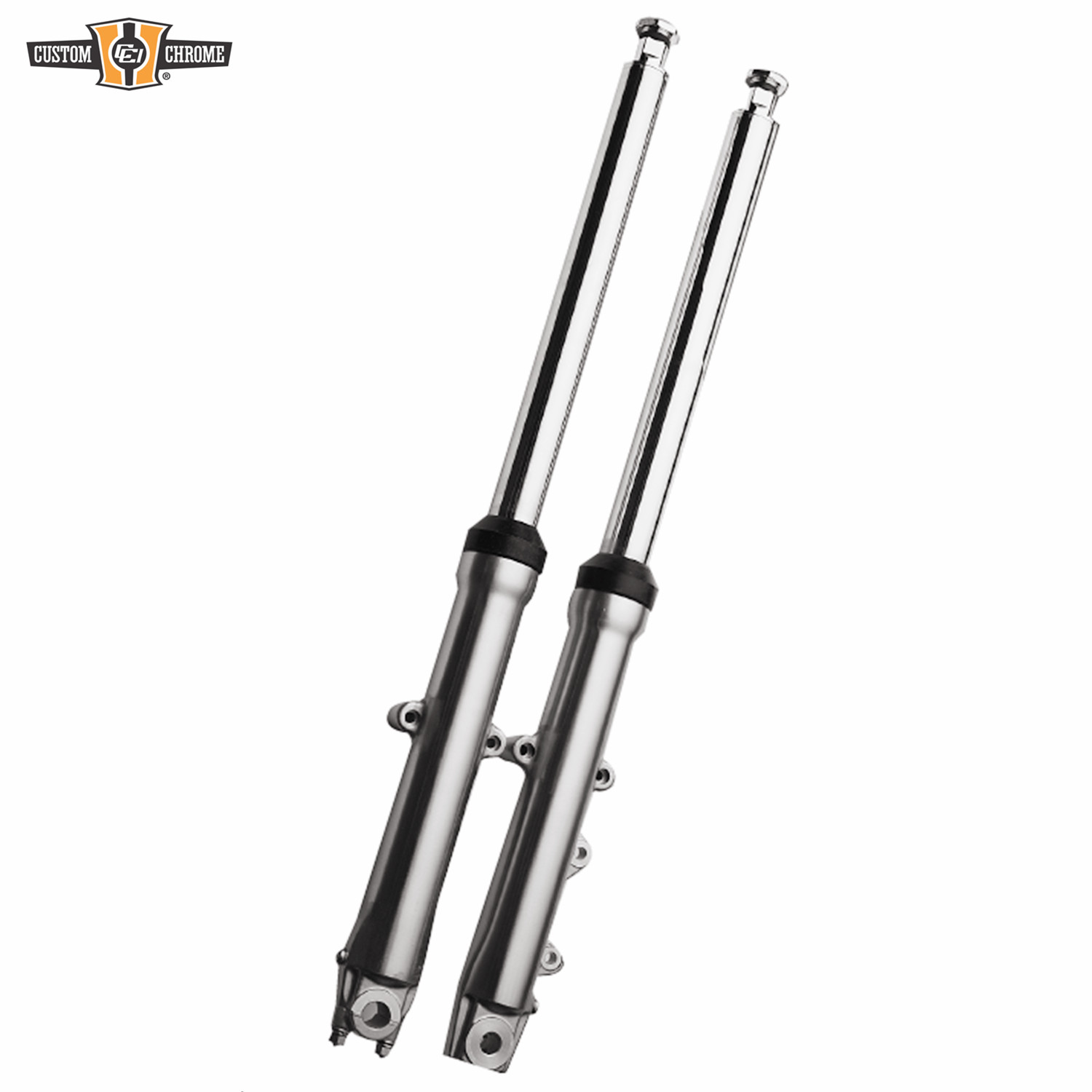Chrome Fork Tube+Polished Sliders Single Disc 41mm Fit For Harley FLST 1986-1999