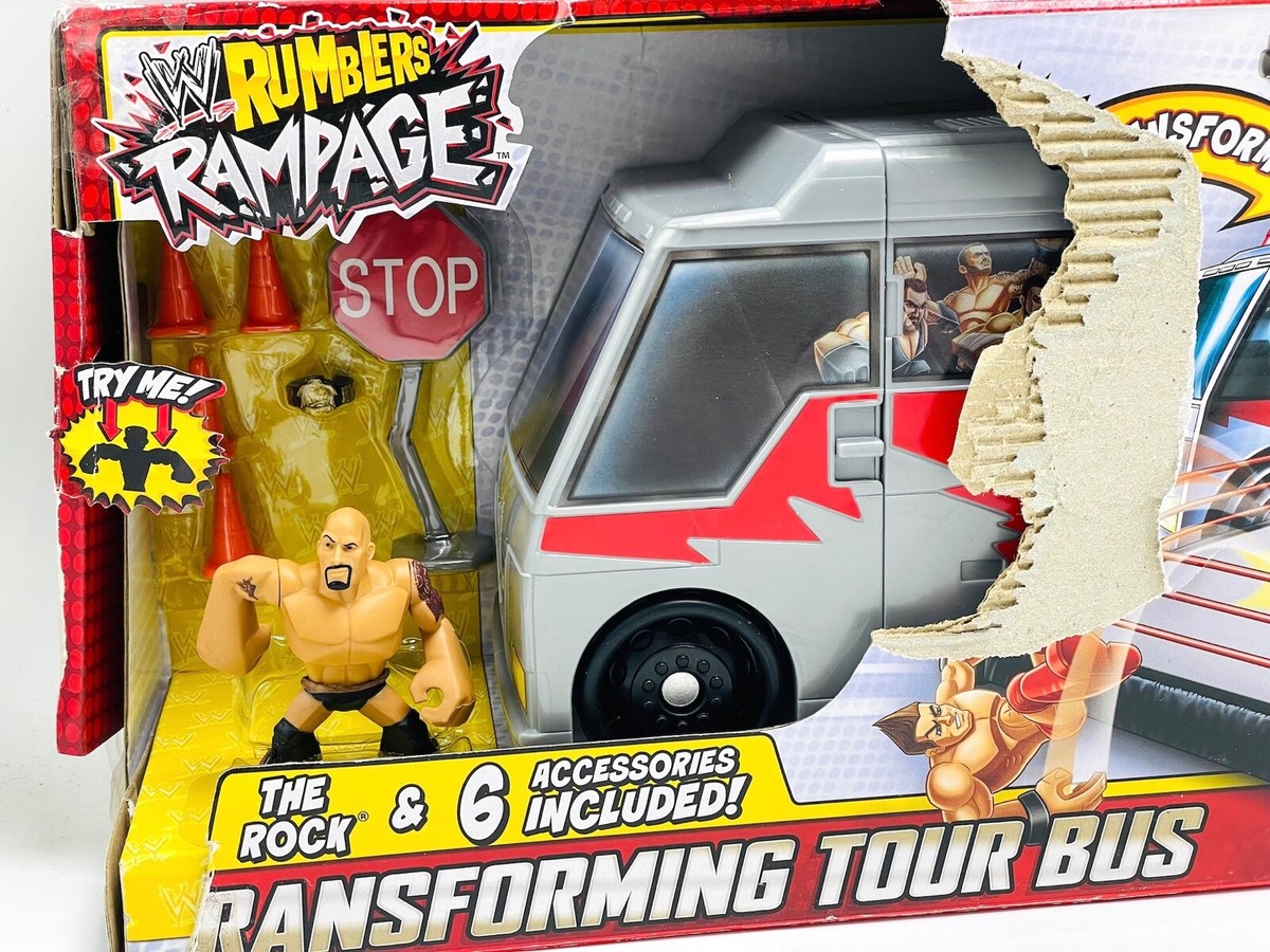 WWE Mattel Rumblers Rampage Transforming Tour Bus Playset w
