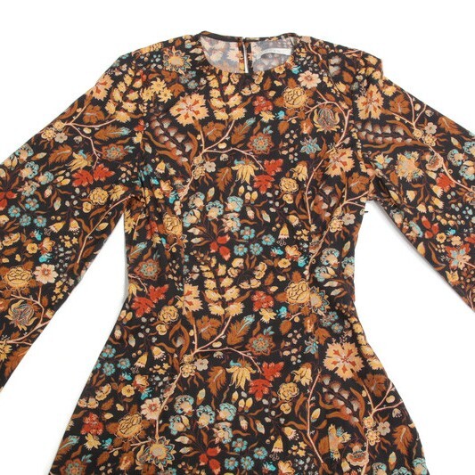 doen dress long sleeve DOEN Long Sleeve Maxi Dress Marron Midnight Toile de Jouy Floral Cotton XXS