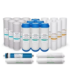22 PK 50 GPD Reverse Osmosis Replacement Filters Coconut Carbon Inline Sediment