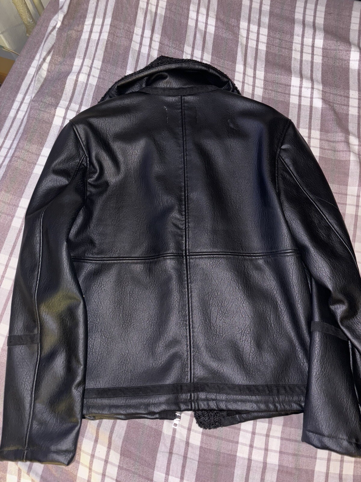 Fashion Nova Shearling Faux Leather Jacket Size Medium image 5