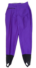 BOGNER 8 Pants Purple High Waist Stirrup Snow Ski Vtg 80s USA Stretch